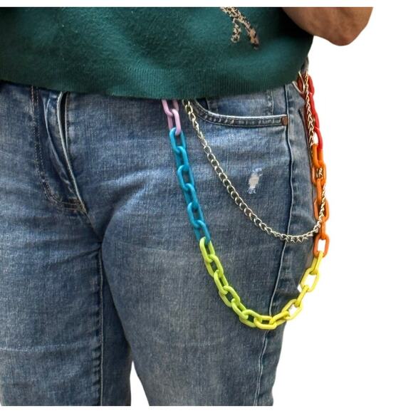 Colorful Handmade Chain Accent for Belt, Bag, or Necklace - Picture 5 of 11